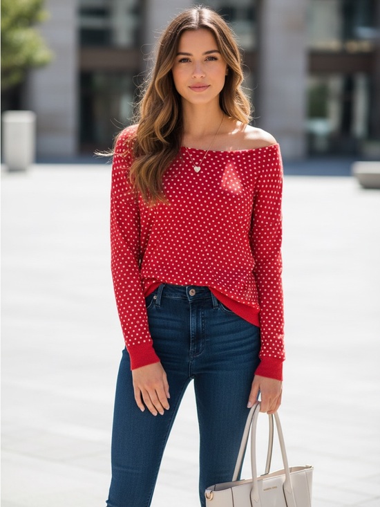 MICHAEL Michael Kors Tops - MICHAEL MICHAEL KORS RED WITH WHITE POLKA DOT TOP SZ XL NWT